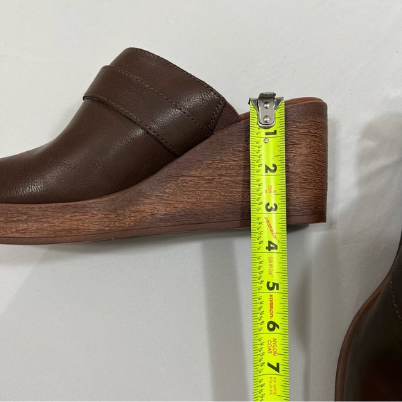 B.O.C Platform Chuncky Wedge Mule Medium Brown Buckle Clogs Slide Shoes Size 11 - Picture 16 of 16